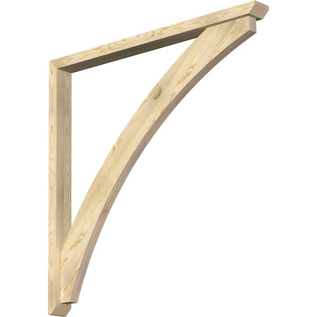 Thorton Slat Rough Sawn Bracket W/ Offset Brace, Douglas Fir, 4W X 48D X 48H